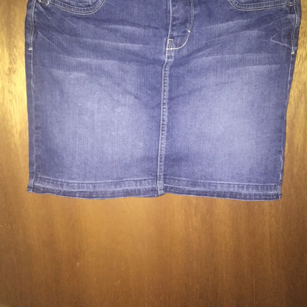 White House black market blue jean skirt